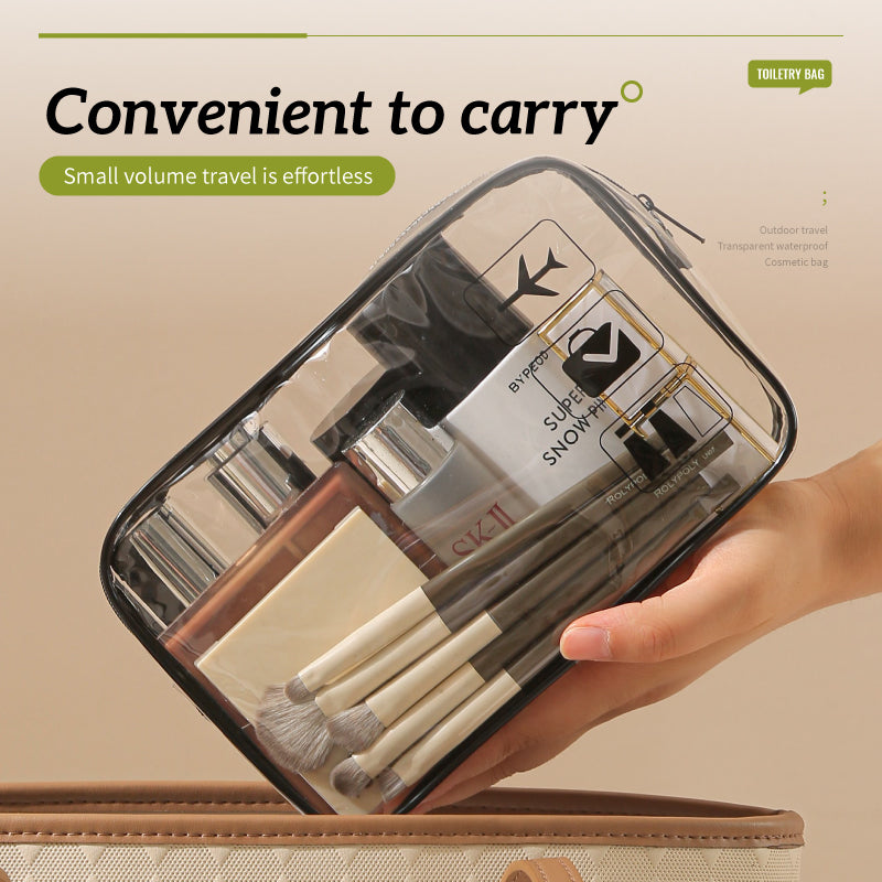 3 Pack Clear Makeup Bags Small, Medium & Large