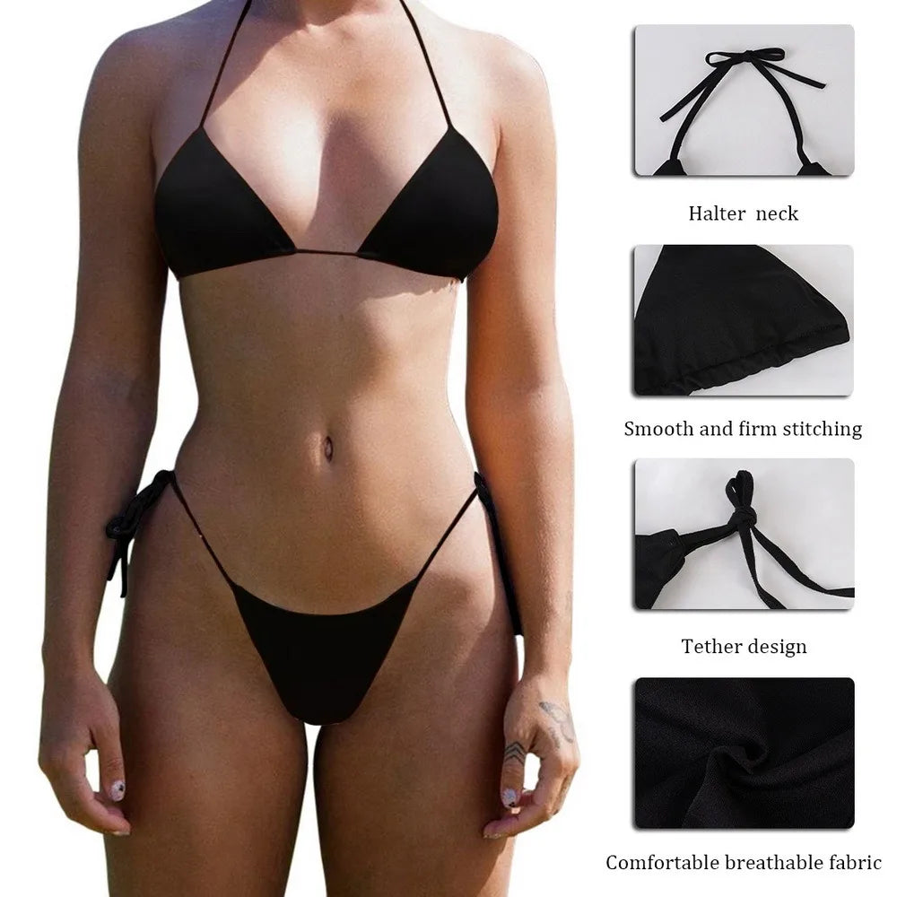 Women Thong Bikini Set