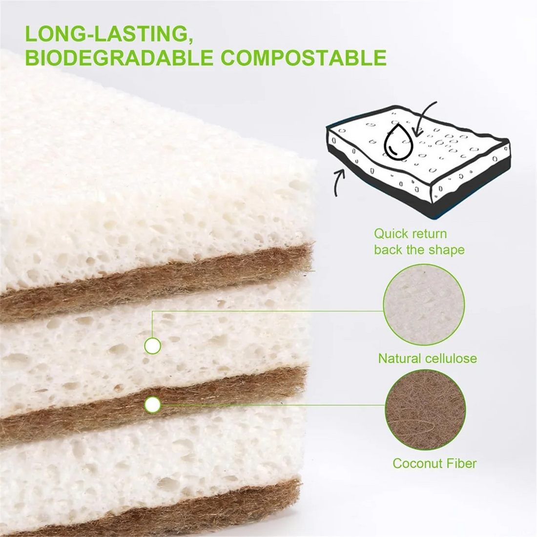 12 Pack Eco-Friendly Coconut Sponges