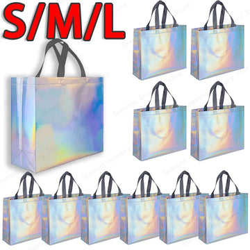 Eco Friendly Silver Laser Tote Bags